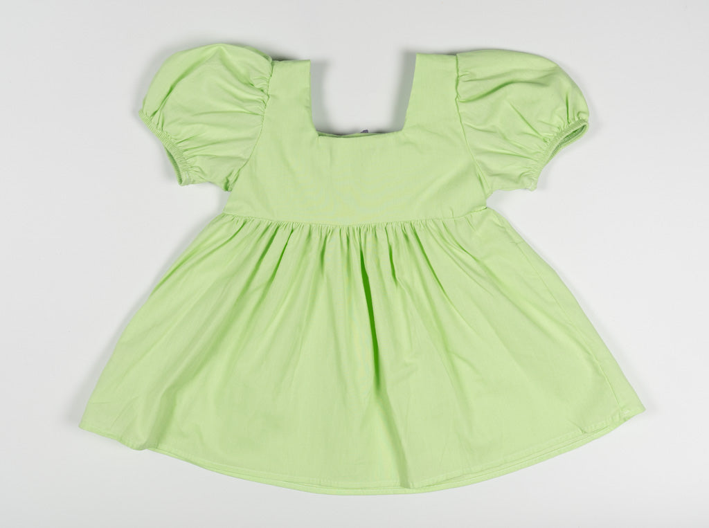 Puffed Flower Detail Dress