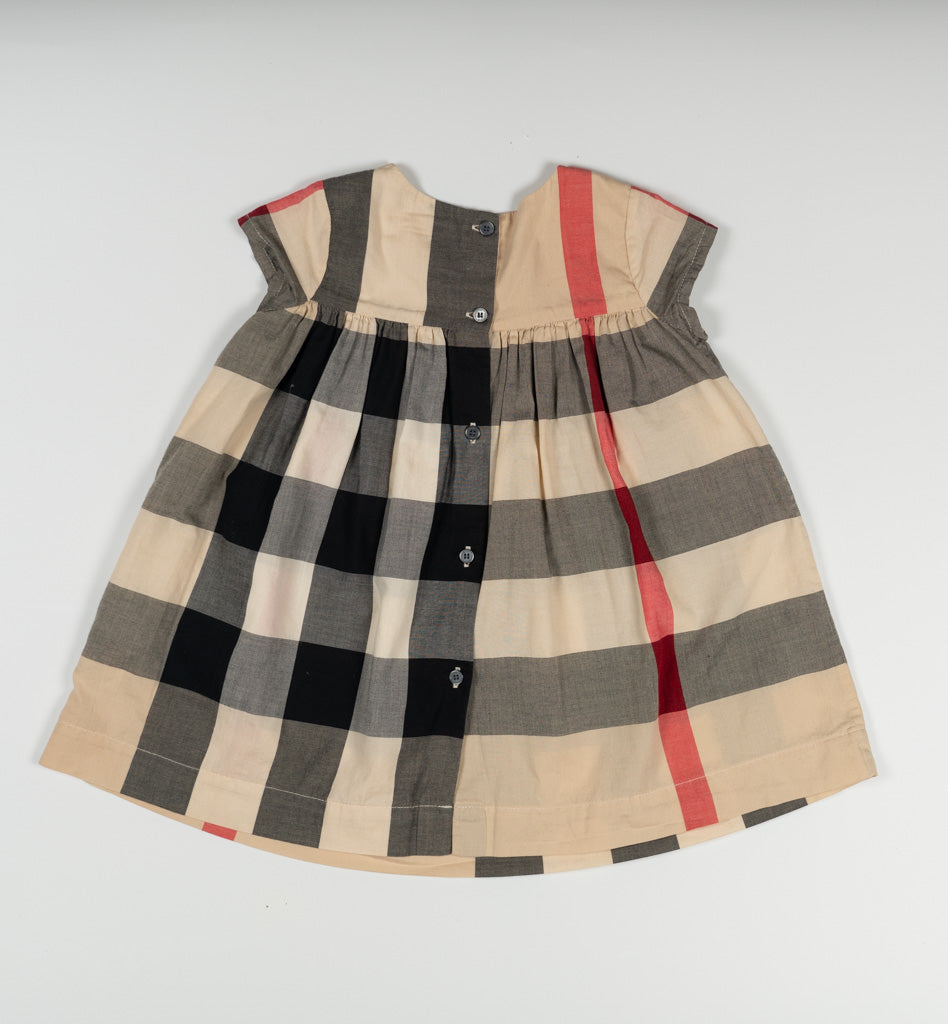 Burberry Ariadne Cap-Sleeve Check Shift Dress