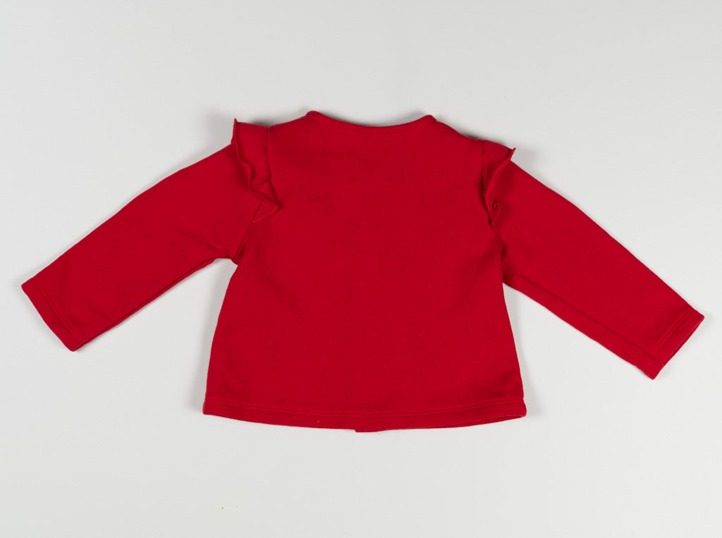 Petit Bateau Red Snap Front Cardigan