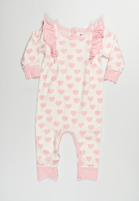 Monica + Andy Heart Print Long Sleeve Onesie