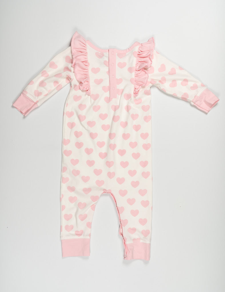 Monica + Andy Heart Print Long Sleeve Onesie