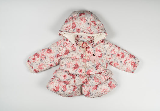 Mayoral Girl Flower Puffer Peplum Jacket