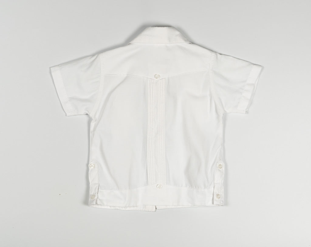 Cotton Blend Guayabera Shirt Short Sleeve