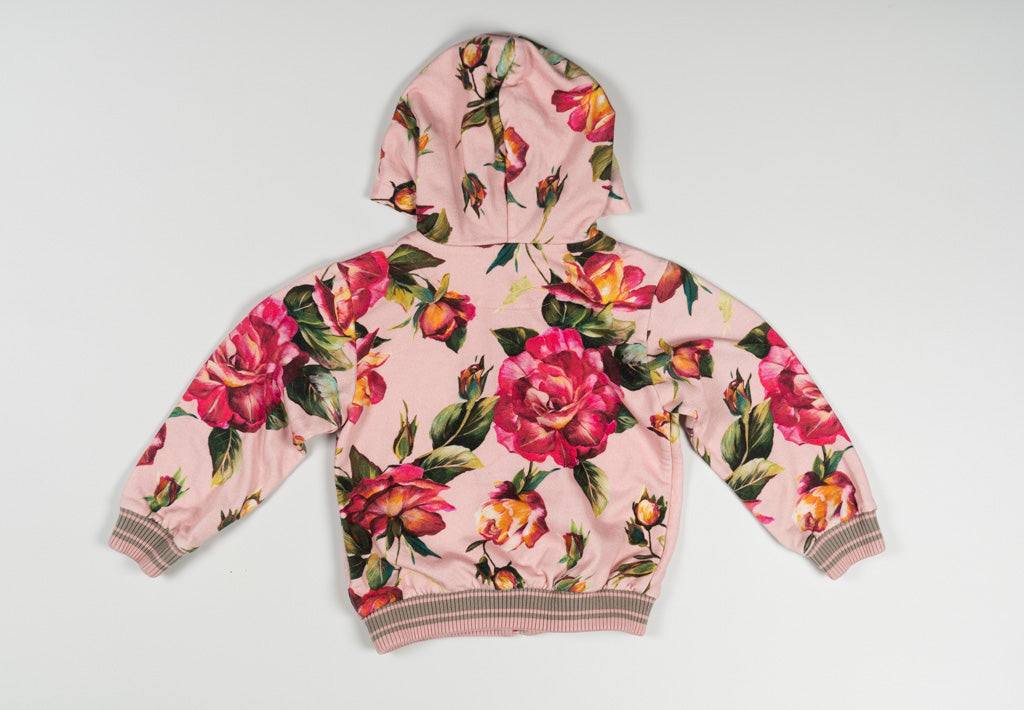 Dolce & Gabbana Zip Front Floral Hoodie