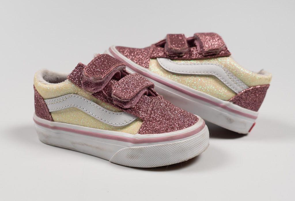 Vans Old Skool Glitter Velcro Sneakers